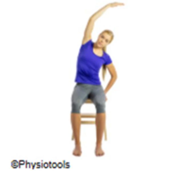 image of person performing seated lateral trunk stretch